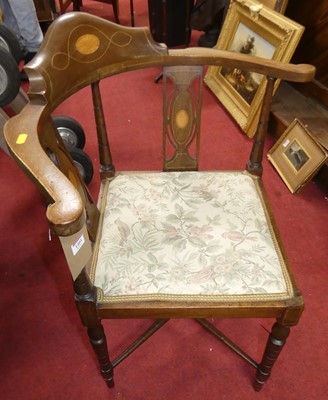 Lot 1401 - An Edwardian mahogany and satinwood inlaid tub...