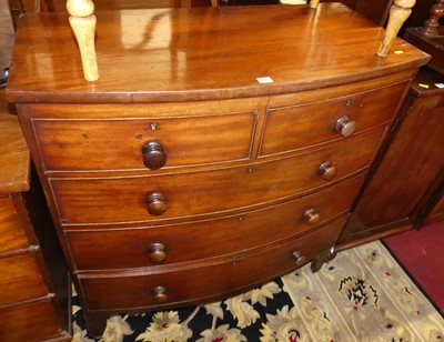 Lot 1407 - A Regency mahogany bow front chest of two...