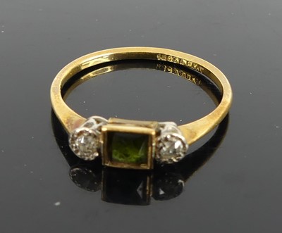 Lot 417 - An 18ct gold and platinum, emerald and diamond...