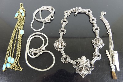 Lot 436 - Assorted necklaces, to include filigree and...