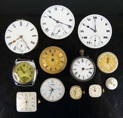 Lot 442 - Assorted pocket watch and wristwatch dials and...