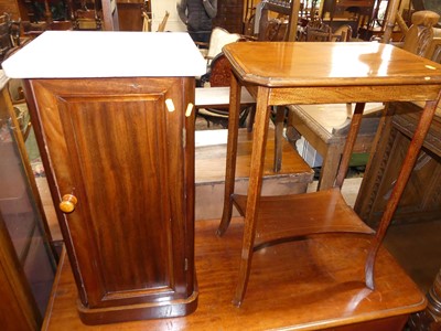 Lot 1425 - A Victorian walnut and white marble topped...