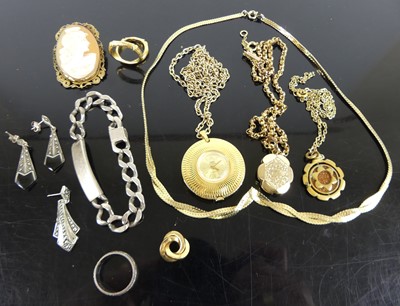 Lot 459 - Assorted costume jewellery, to include carved...