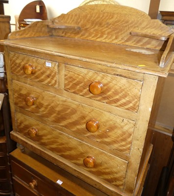 Lot 1434 - A Victorian scrumble finish pine chest of two...