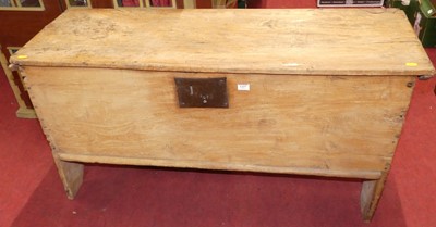 Lot 1437 - An 18th century pale elm close nailed boarded...