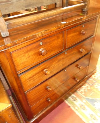 Lot 1447 - A mid-Victorian mahogany round cornered chest...