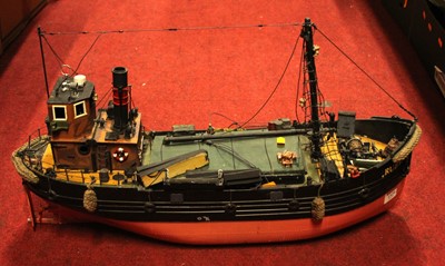 Lot 1529 - A kit built steam coaster model boat, 1:32...