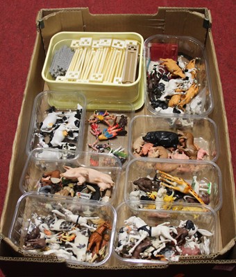 Lot 1532 - A tray containing Britains plastic animal farm...