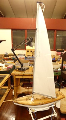 Lot 1305 - A kit built GRP hull and wooden...