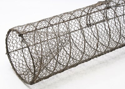 Lot 3431 - A 20th century wirework eel trap, of double...