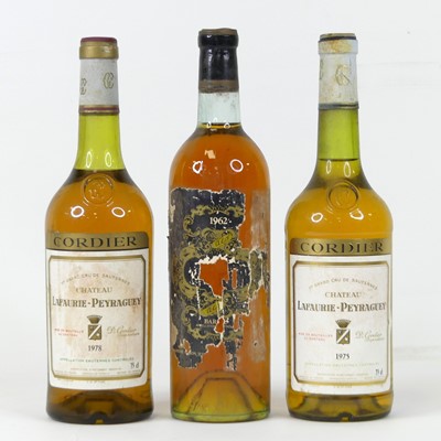 Lot 1254 - Chateau Lafaurie-Peyraguey 1975 Sauternes, one...