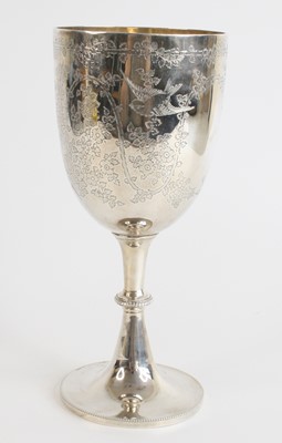 Lot 2171 - A Victorian oversize silver goblet, the bowl...