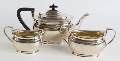 Lot 2188 - A George V silver three-piece tea service,...