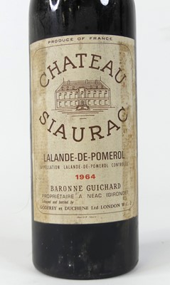 Lot 1073 - Chateau Siaurac 1964 Lalande de Pomerol, one...