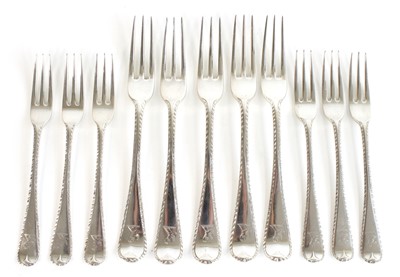 Lot 2167 - Two sets of Victorian silver forks in the Old...