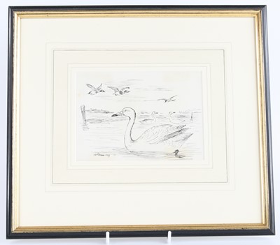 Lot 3542 - Arthur Henry Patterson, (1857-1935), Swans on...