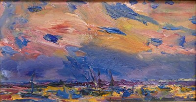 Lot 263 - Pat Porter (b.1944) - Sunrise at Blakeney, oil...