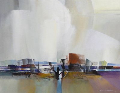 Lot 242 - Brian O'Hanlon - Block  colour landscape, oil...