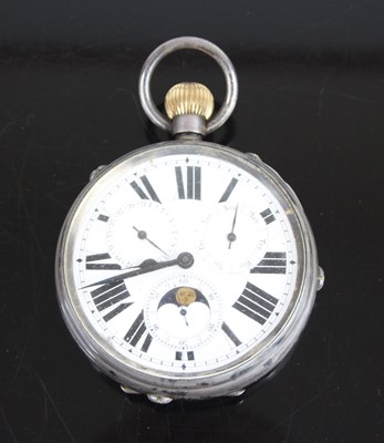 Lot 2304 - A continental silver cased gent's keyless...