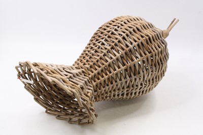 Lot 3448 - A duck nesting basket of woven willow...