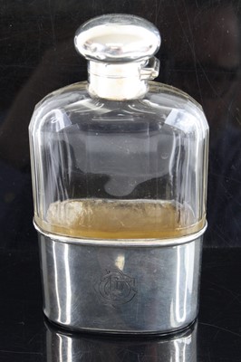 Lot 3405 - A George V pocket hip flask, having a facet...