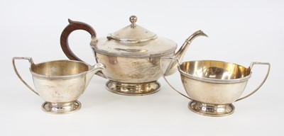 Lot 79 - A matched Art Deco silver three-piece tea set,...