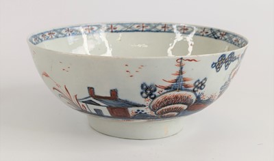 Lot 2085 - A Liverpool porcelain bowl, probably Chaffers,...