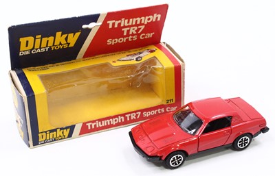 Lot 1372 - Dinky Toys No. 211 Triumph TR7 in red body...