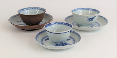 Lot 2373 - A Chinese export blue and white cafe-au-lait...