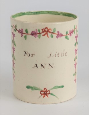 Lot 2098 - A Staffordshire creamware small mug, circa...