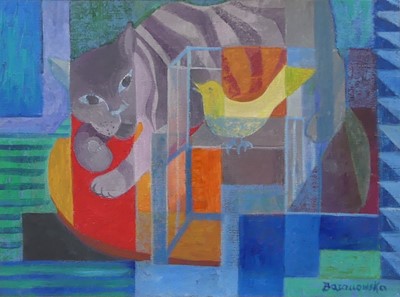 Lot 204 - Janina Baranowska (1925-2022) - Cat & Bird,...