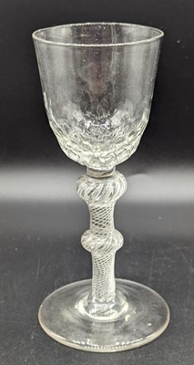 Lot 2131 - A wine glass, circa 1750, the round funnel...