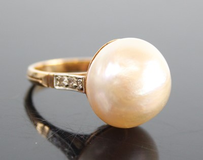 Lot 2665 - A rose and white metal mabé cultured pearl and...