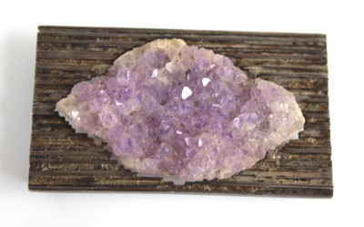 Lot 2552 - A circa 1970s white metal and amethyst geode...