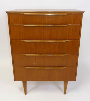 Lot 352 - A 1960s British teak chest of five long...