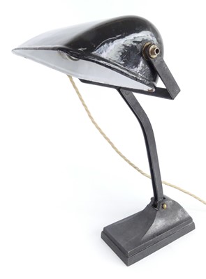 Lot 116 - A 1930s painted iron industrial desk lamp,...