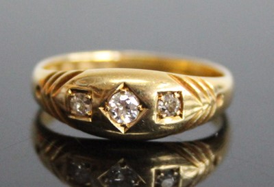 Lot 2840 - A late Victorian 18ct yellow gold diamond set...