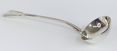 Lot 2163 - A Victorian silver soup ladle, in the Fiddle &...