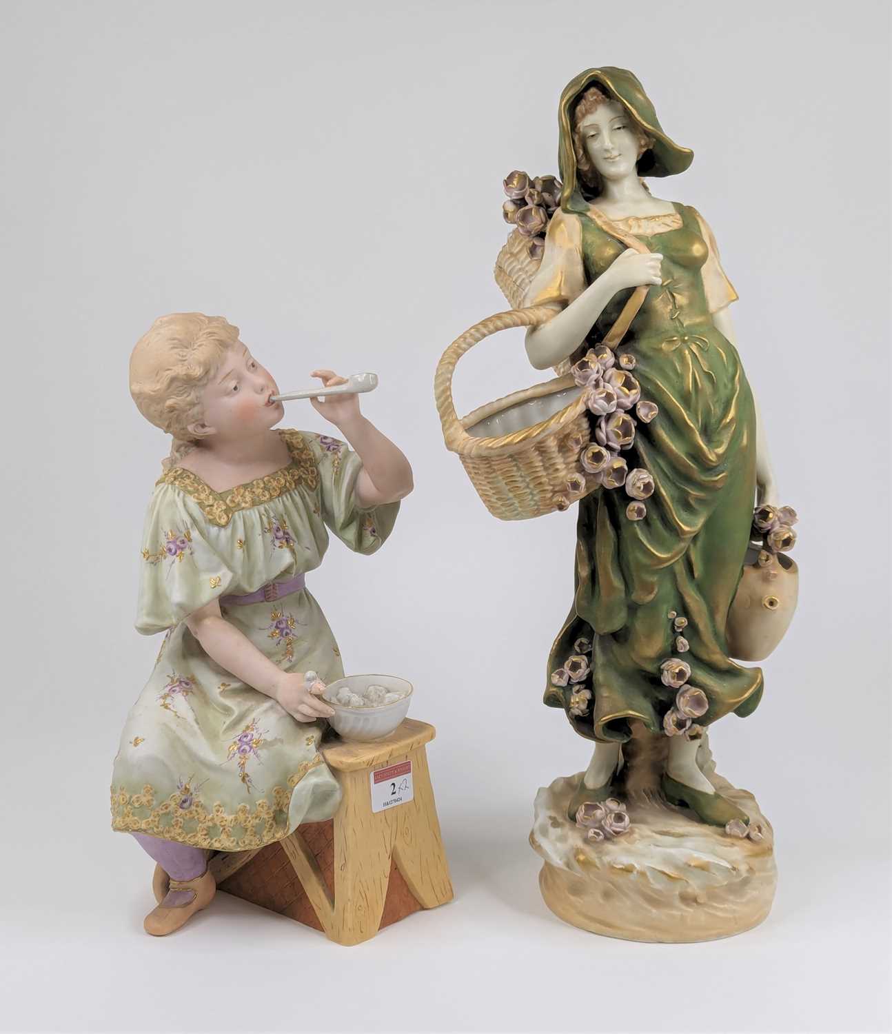 Lot 2 - An Austrian porcelain figure of a lady, height...