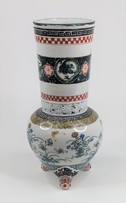 Lot 6 - A Japanese porcelain vase, enamel decorated...