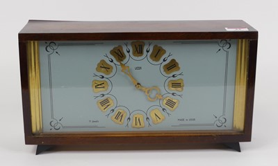 Lot 33 - A vintage USSR Vega mantel clock, width 33.5cm