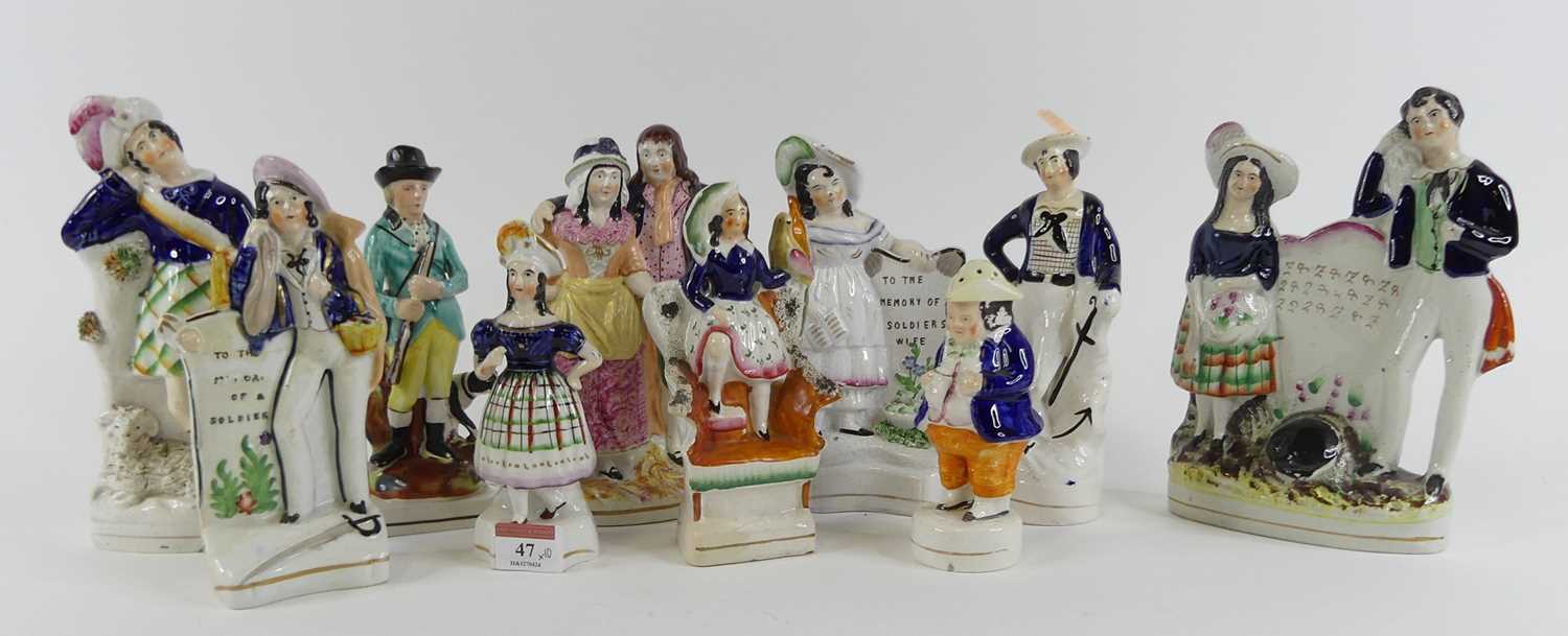 Lot 47 - A collection of ten Victorian Staffordshire...