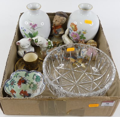Lot 78 - A box of miscellaneous china & glassware to...
