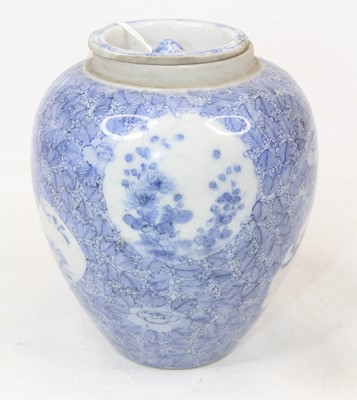 Lot 177 - A Japanese blue and white porcelain jar and...