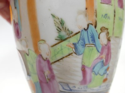 Lot 186 - A Chinese Canton porcelain vase, of baluster...
