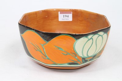 Lot 194 - A Clarice Cliff water-lilies pattern octagonal...