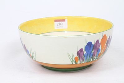 Lot 200 - A Clarice Cliff Autumn Crocus pattern bowl,...