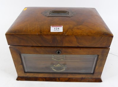 Lot 124 - A Victorian walnut jewellery box, having a...