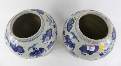 Lot 126 - A pair of Chinese blue & white porcelain vases,...