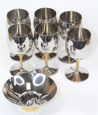 Lot 230 - A set of six Viner's stainless steel goblets,...
